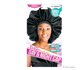 Magic Collection Jumbo Plus Satin Premium Quality Day&Night Cap BLACK-2283BLA - Beauty Flex UK